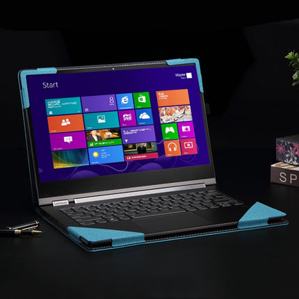 Laptop Leather Anti-Fall Protective Case For Lenovo YOGA 14s 2021(Deep Blue)-garmade.com
