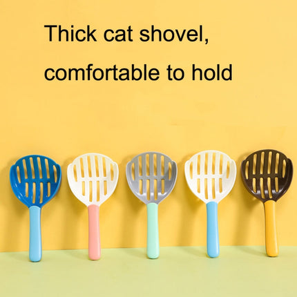 Pet Cat Litter Shovel Cat Poop Cleaning Tool(White + Light Blue)-garmade.com