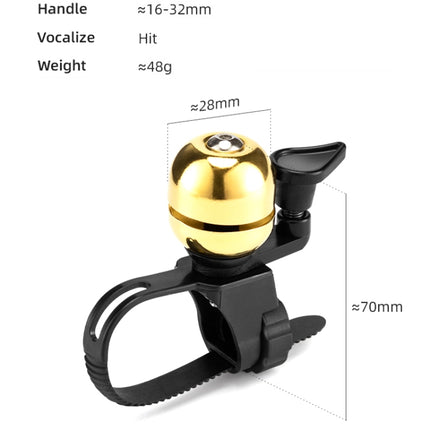 3 PCS BG-201501 Bicycle Retro Mini Ball Bell(Gold)-garmade.com
