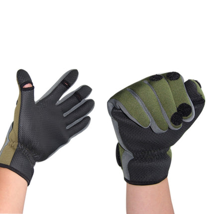 SKD-1102 Outdoor Bicycle Sports Fishing Gloves, Size: L(Green)-garmade.com