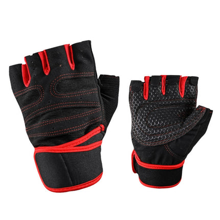 ST-2120 Gym Exercise Equipment Anti-Slip Gloves, Size: M(Red)-garmade.com