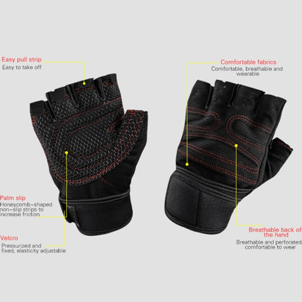 ST-2120 Gym Exercise Equipment Anti-Slip Gloves, Size: L(Black)-garmade.com