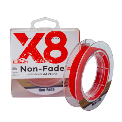 NON-FADE X8 150m 8 Code PE Pish Line, Line number: No. 0.8(Red)-garmade.com
