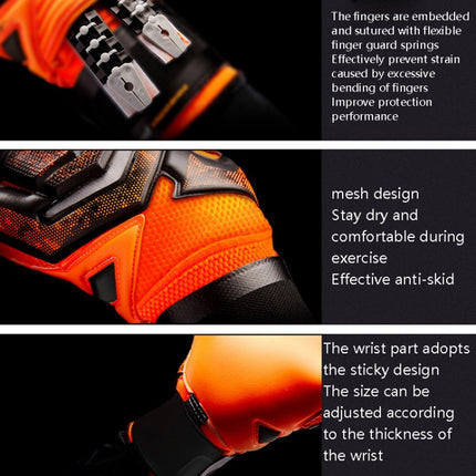 Ailsports ST5511 1 Pair Goalkeeper Thick Latex Fingers Protection Gloves, Size: 9(Fluorescent Green)-garmade.com