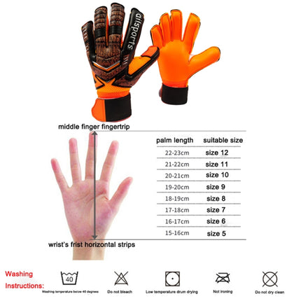 Ailsports ST5511 1 Pair Goalkeeper Thick Latex Fingers Protection Gloves, Size: 9(Fluorescent Green)-garmade.com