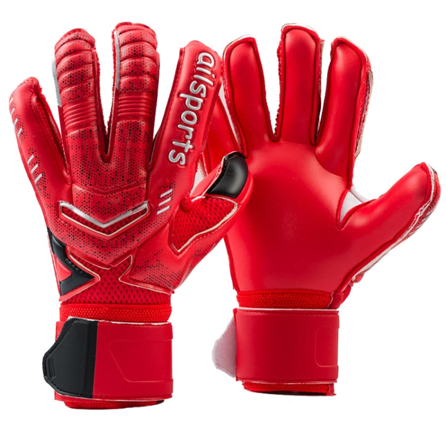 Ailsports ST5511 1 Pair Goalkeeper Thicken Latex Fingers Protection Gloves, Size: 11(Red)-garmade.com