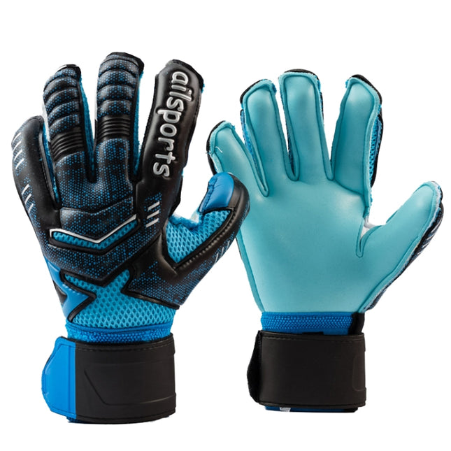 Ailsports ST5511 1 Pair Goalkeeper Thicken Latex Fingers Protection Gloves, Size: 11(Blue)-garmade.com