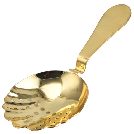 Seashell Shape Stainless Steel Strainer Cocktail Ice Filter(Gold)-garmade.com