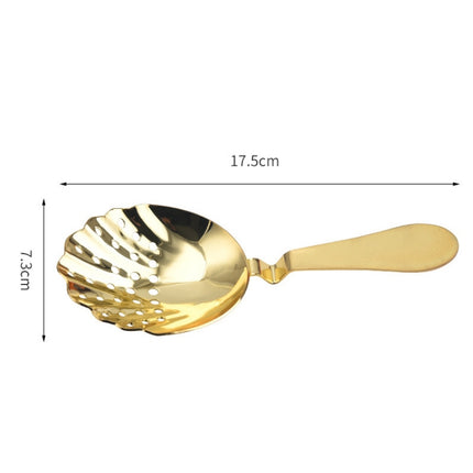 Seashell Shape Stainless Steel Strainer Cocktail Ice Filter(Stainless Steel Color)-garmade.com