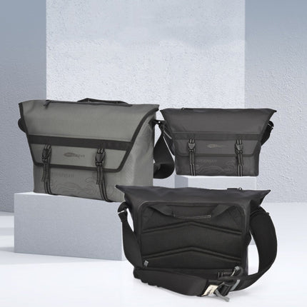AFISHTOUR FC2002 Vintage Waterproof Large Capacity Shoulder Bag(Cool Black)-garmade.com