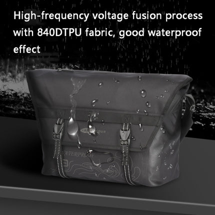 AFISHTOUR FC2002 Vintage Waterproof Large Capacity Shoulder Bag(Cool Black)-garmade.com