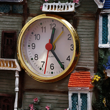 Big Castle Alarm Clock Villa Resin Craft Ornament(Left Brown Pavilion)-garmade.com