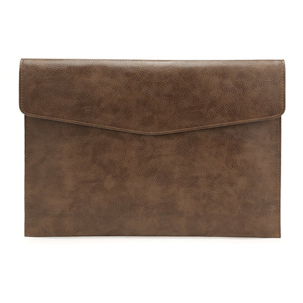 PU Leather Litchi Pattern Sleeve Case For 13.3 Inch Laptop, Style: Single Bag (Dark Brown)-garmade.com