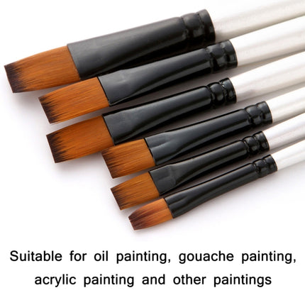 Zhuting 2 Packs Nylon Wool Stick Gouache Brush Set(6 PCS/Set Pointed)-garmade.com