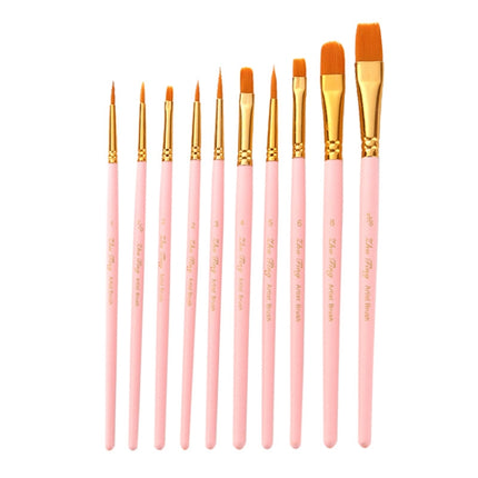 Zhuting 2 Packs Multifunctional Matte Nylon Wool Watercolor Brush Set(10 PCS/Set Ice Cream Pink)-garmade.com