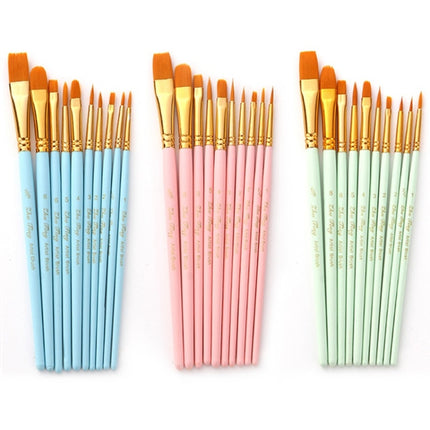 Zhuting 2 Packs Multifunctional Matte Nylon Wool Watercolor Brush Set(10 PCS/Set Sky Blue)-garmade.com