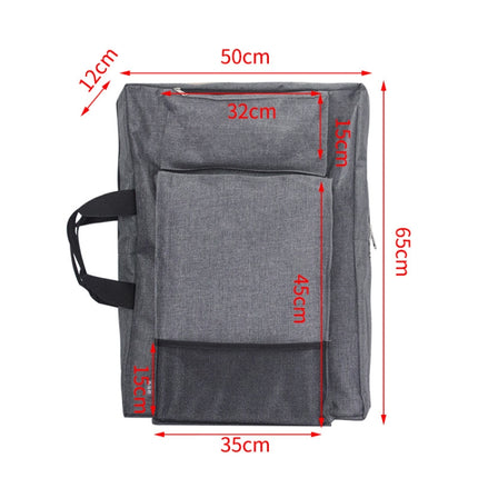 4K Large Capacity Multifunctional Sketchpad Canvas Bag(Grey)-garmade.com
