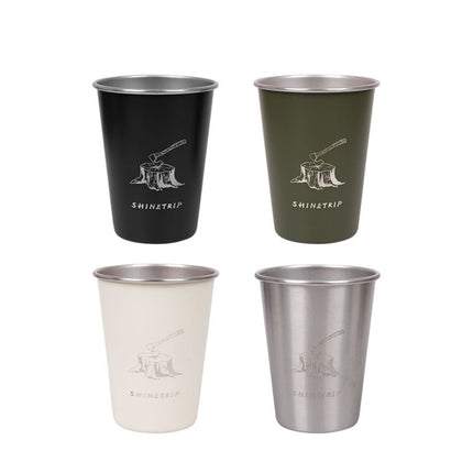 Shinetrip A403 4 PCS / Set Outdoor 304 Stainless Steel Coffee Cup(Green)-garmade.com