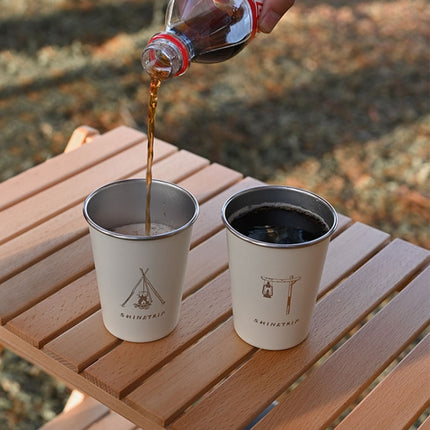 Shinetrip A403 4 PCS / Set Outdoor 304 Stainless Steel Coffee Cup(Black)-garmade.com