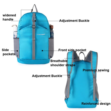 Stone Horse Outdoor Waterproof Folding Travel Backpack(Black)-garmade.com