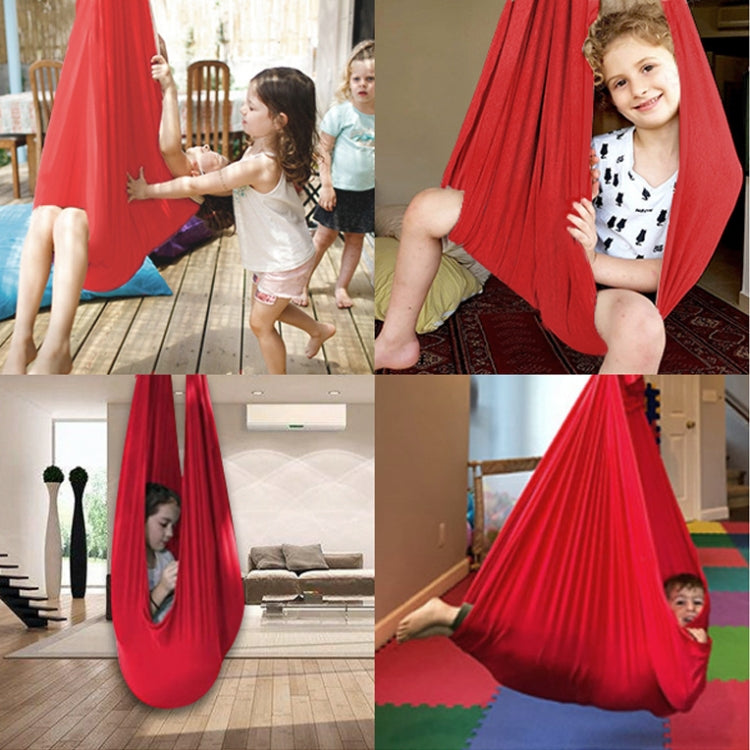 Kids Elastic Hammock Indoor Outdoor Swing, Size: 1x2.8m (Black)-garmade.com