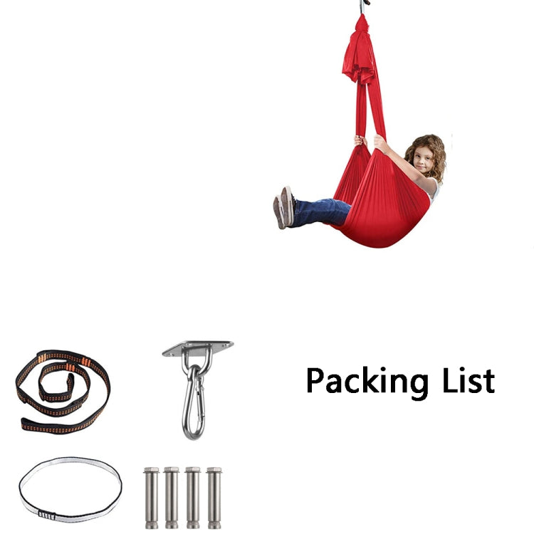 Kids Elastic Hammock Indoor Outdoor Swing, Size: 1x2.8m (Black)-garmade.com
