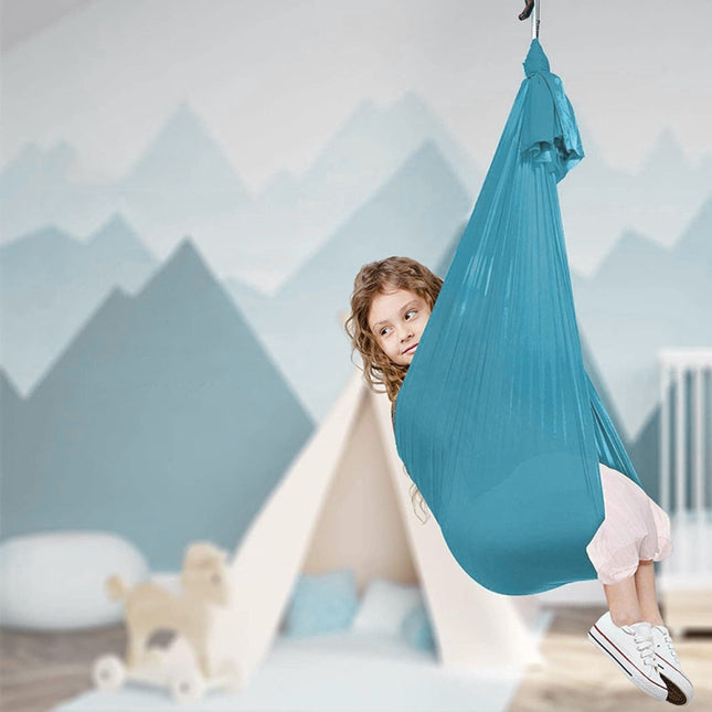Kids Elastic Hammock Indoor Outdoor Swing, Size: 1.5x2.8m (Sky Blue)-garmade.com