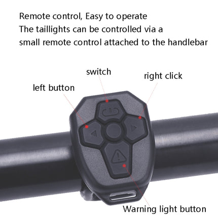 BG-2024 Bicycle Wireless Remote Control Steering Taillight(Black)-garmade.com