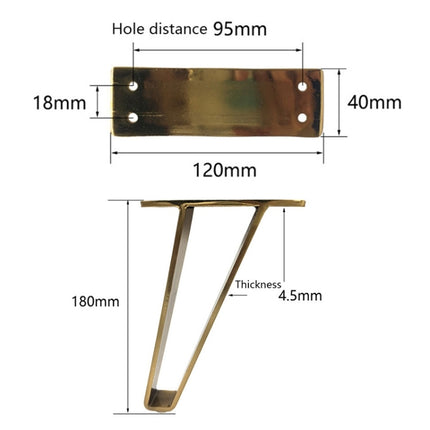 LH-GB0001 Thickened Load-Bearing Sofa TV Cabinet Support Legs, Height: 15cm(Brushed Copper)-garmade.com