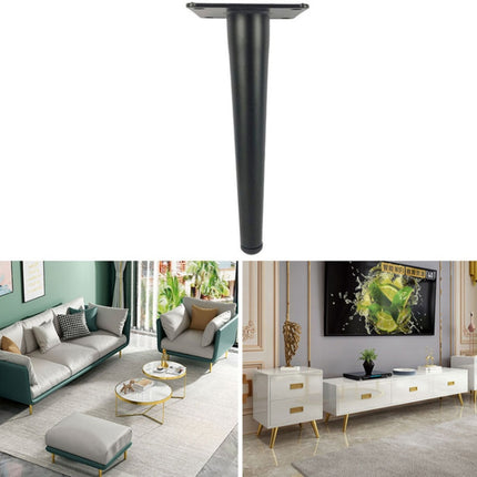 LH-ZT-0001 Cone Round Tube Furniture Support Legs, Style: Straight Cone Height 10cm(Matte Black)-garmade.com