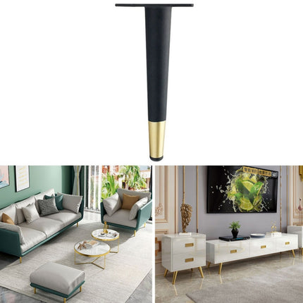 LH-ZT-0001 Cone Round Tube Furniture Support Legs, Style: Straight Cone Height 10cm(Black Gold)-garmade.com