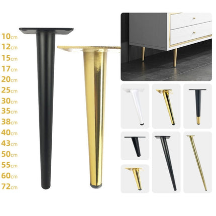 LH-ZT-0001 Cone Round Tube Furniture Support Legs, Style: Straight Cone Height 15cm(Black Gold)-garmade.com
