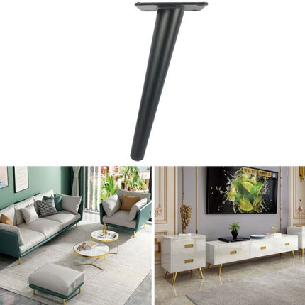 LH-ZT-0001 Cone Round Tube Furniture Support Legs, Style: Oblique Cone Height 10cm(Matte Black)-garmade.com