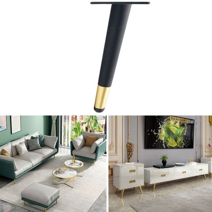 LH-ZT-0001 Cone Round Tube Furniture Support Legs, Style: Oblique Cone Height 25cm(Black Gold)-garmade.com