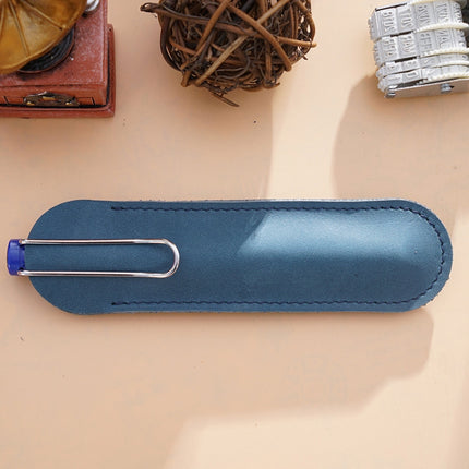Single Pen Bag Handmade Line Pen Holder, Size: Large(Blue)-garmade.com