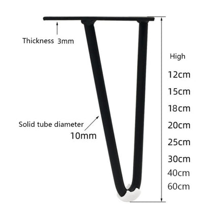 LH-S0006 Metal Furniture Support Legs, Height: 12cm(Black Gold)-garmade.com