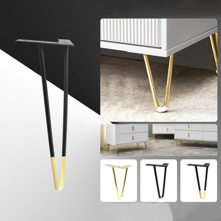 LH-S0006 Metal Furniture Support Legs, Height: 12cm(Black Gold)-garmade.com