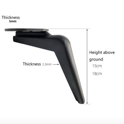 S699 Sickle Metal Furniture Support Leg, Height: 18cm(Gun Black)-garmade.com