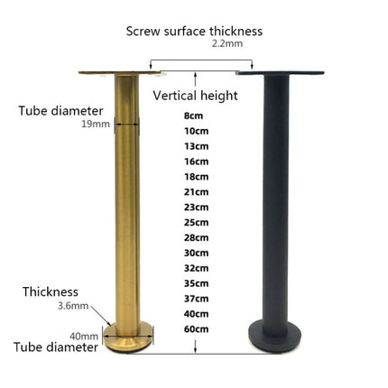 LH-TJ003 Adjustable Stainless Steel Round Tube Furniture Legs, Height: 37cm(Silver)-garmade.com