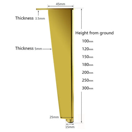 Adjustable All Aluminium Furniture Stand Legs, Height: 8cm(Gold)-garmade.com