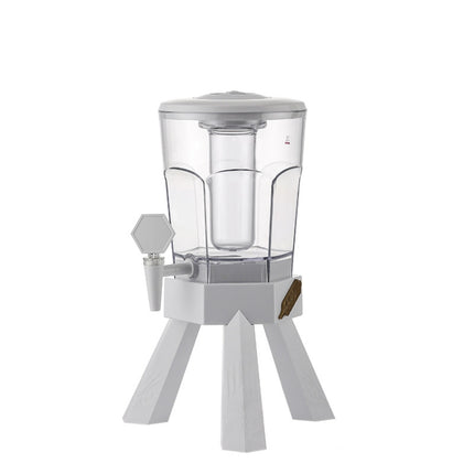 3L Wine Cannon Bar Beer Barrel With Faucet Coke Barrel Container(White)-garmade.com