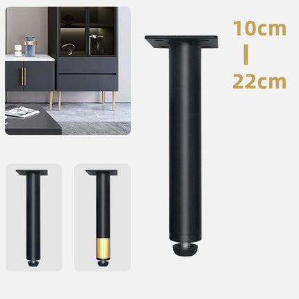 Metal Furniture Support Legs with Adjustment Pad, Height: 10.5cm(Matte Black)-garmade.com