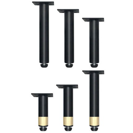 Metal Furniture Support Legs with Adjustment Pad, Height: 13cm(Black Gold)-garmade.com