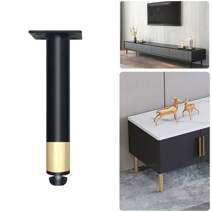 Metal Furniture Support Legs with Adjustment Pad, Height: 14.5cm(Black Gold)-garmade.com