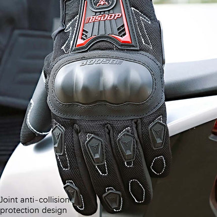 BSDDP RH-A0132 Full Finger Protection Outdoor Motorcycle Gloves, Size: M(Black)-garmade.com