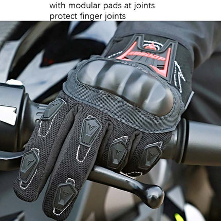 BSDDP RH-A0132 Full Finger Protection Outdoor Motorcycle Gloves, Size: M(Black)-garmade.com