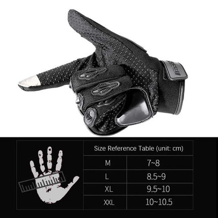 BSDDP RH-A0107 Motorcycle Riding Anti-Fall Full Finger Gloves, Size: XL(Black+Grey)-garmade.com