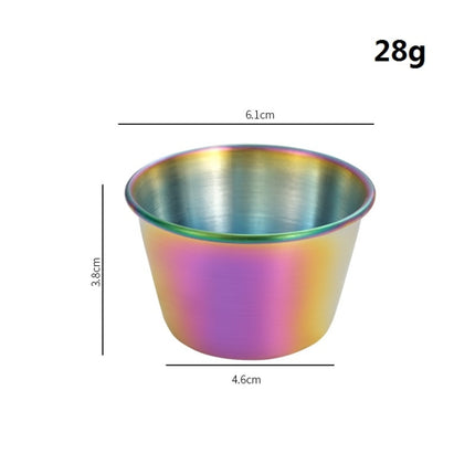 Stainless Steel Tortilla Salad Tomato Sauce Cup, Specification： 304 Small (Colorful)-garmade.com