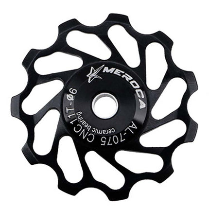 MEROCA Ceramic Bearing Mountain Bike Guide Wheel(11T Black)-garmade.com