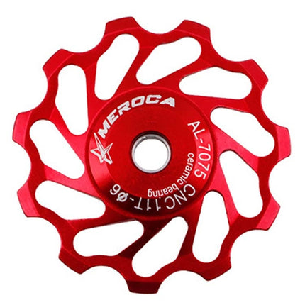 MEROCA Ceramic Bearing Mountain Bike Guide Wheel(11T Red)-garmade.com